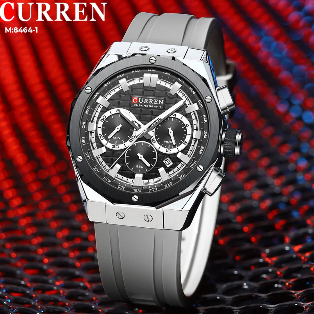 Reloj Curren 8464 Silicona Crono Funcion
