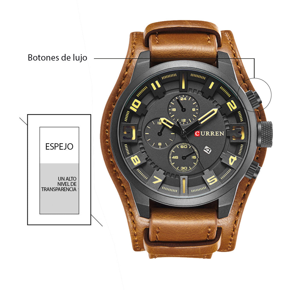 Reloj Curren 8225 Cuero Vintage