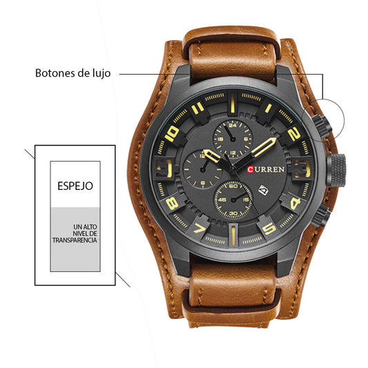 Reloj Curren 8225 Cuero Vintage