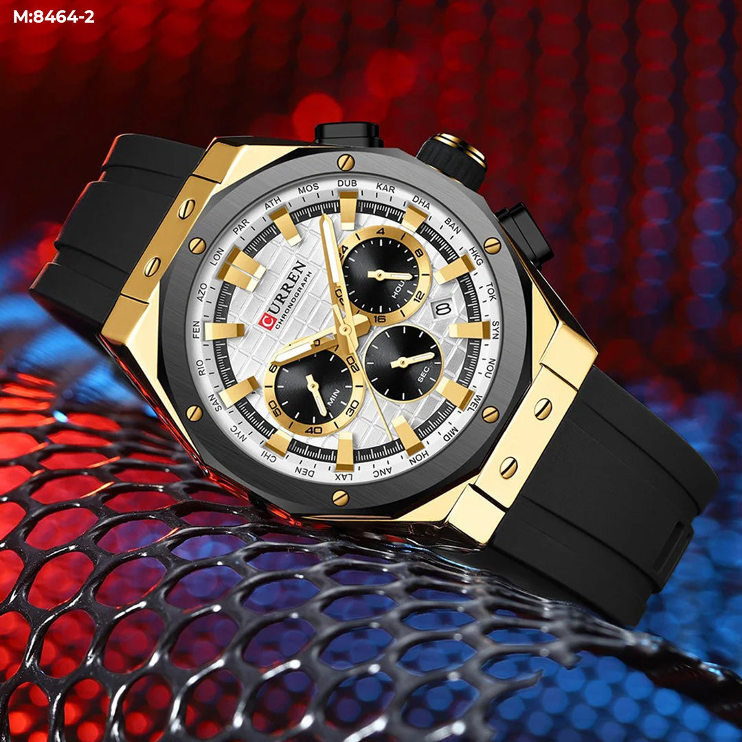 Reloj Curren 8464 Silicona Crono Funcion